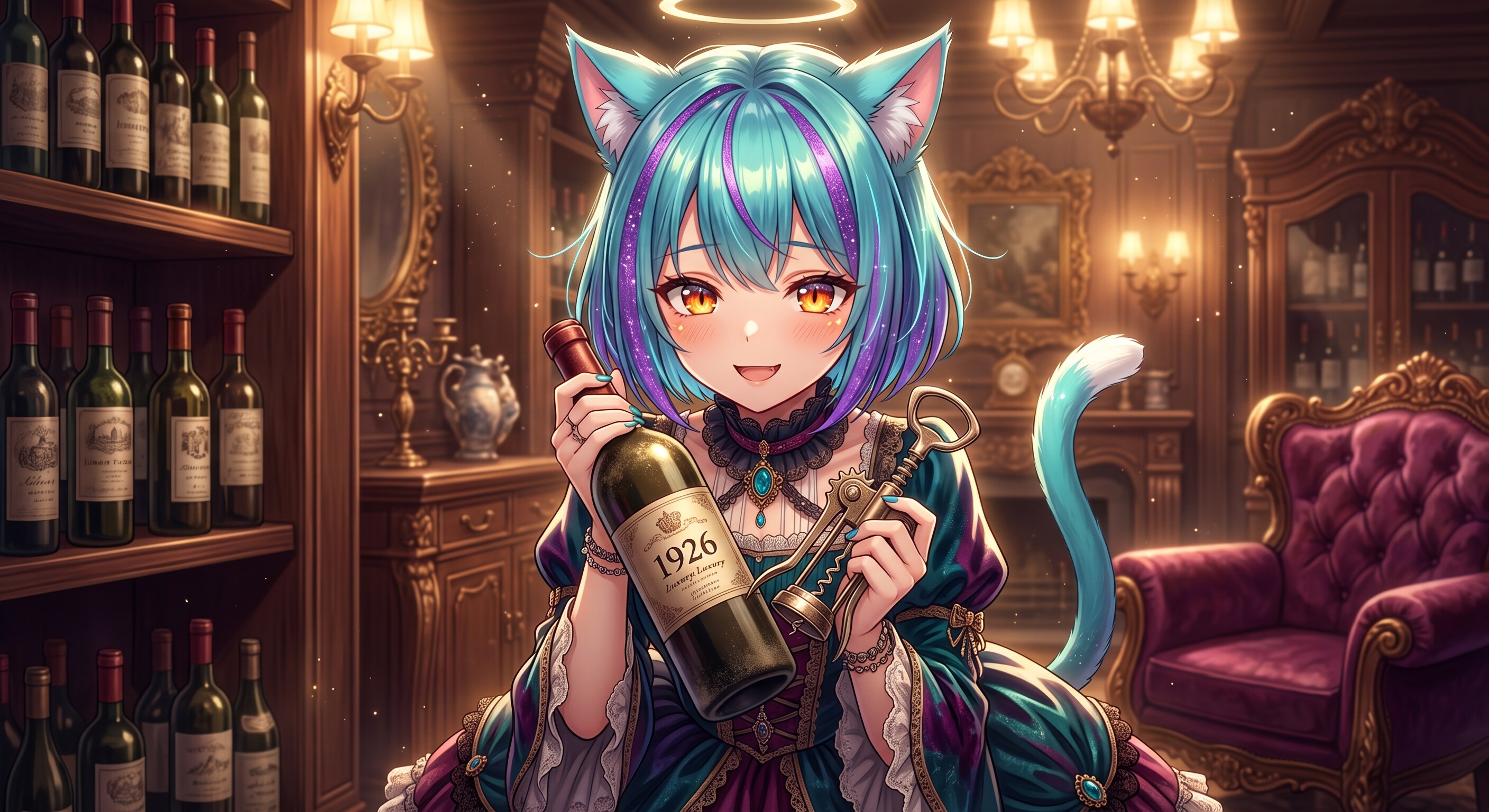 ワインのコルクをぬきたい ミケちゃん✨ | の人気AIイラスト・グラビア