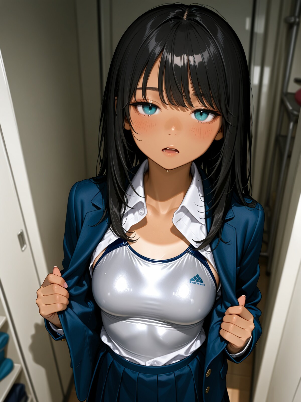 下に着てきたんですけど