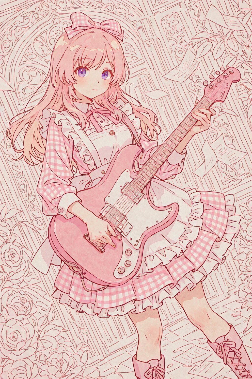 ピンクのギターアリス | の人気AIイラスト・グラビア