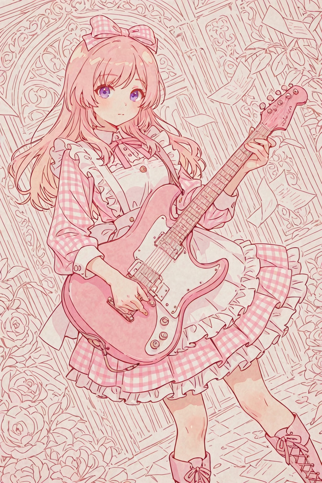 ピンクのギターアリス