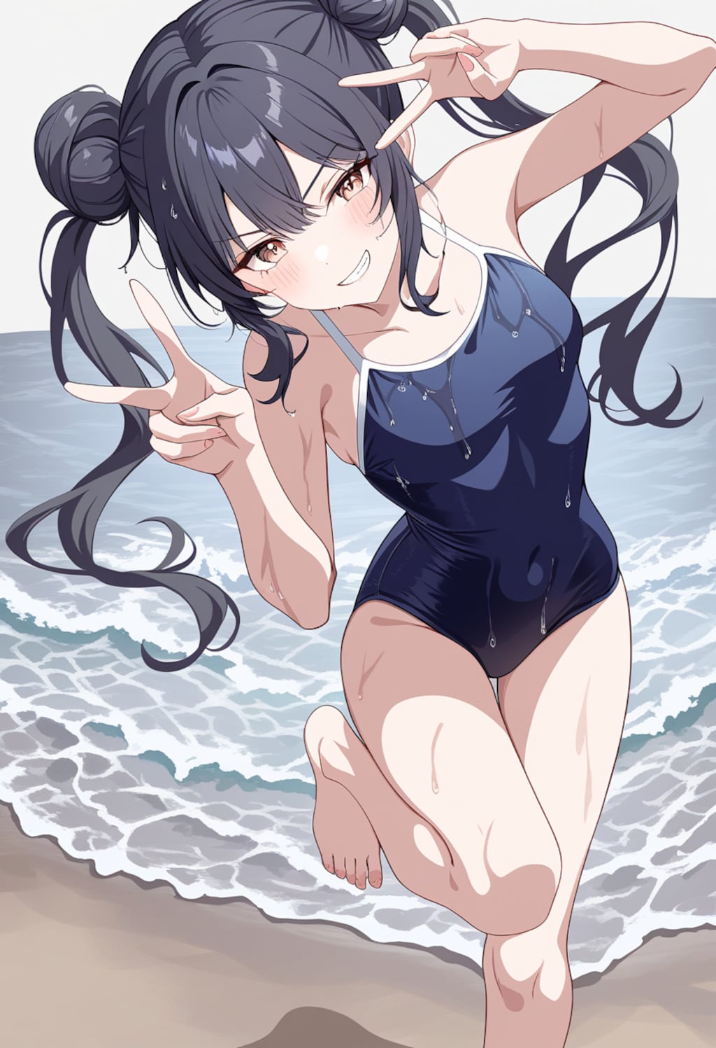 悪天候でも海水浴