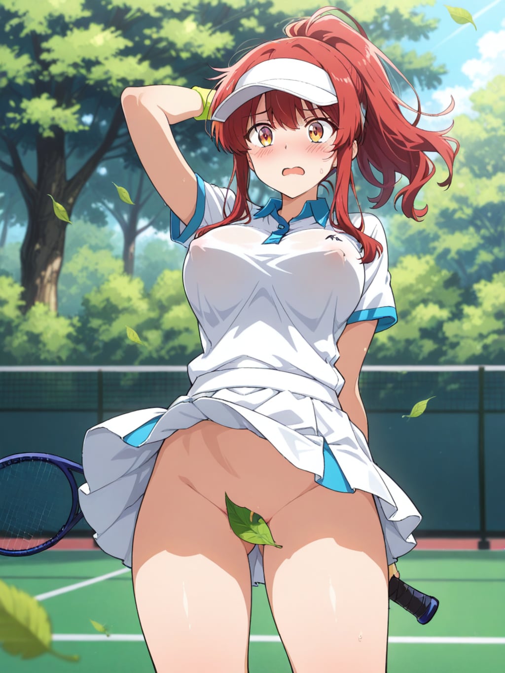 ノーパンテニス部と強風