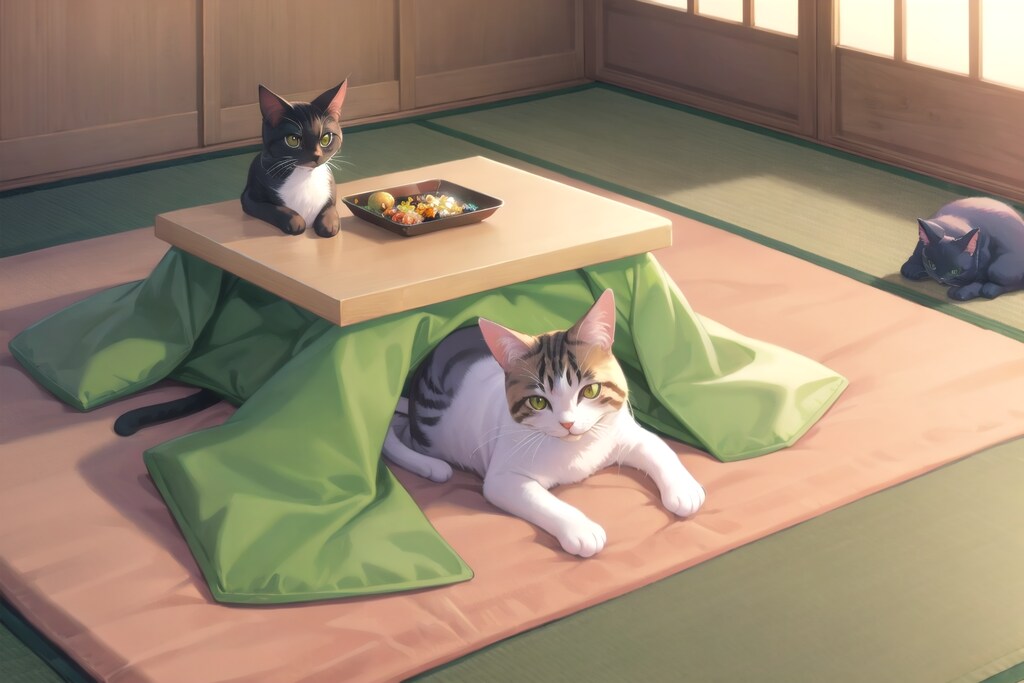 こたつと猫