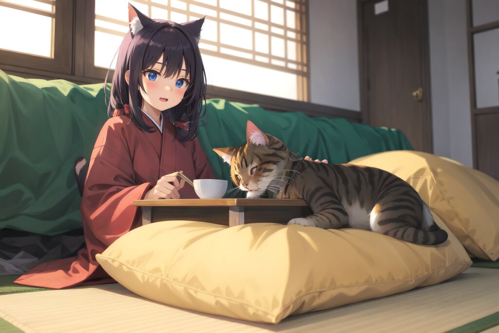 こたつと猫