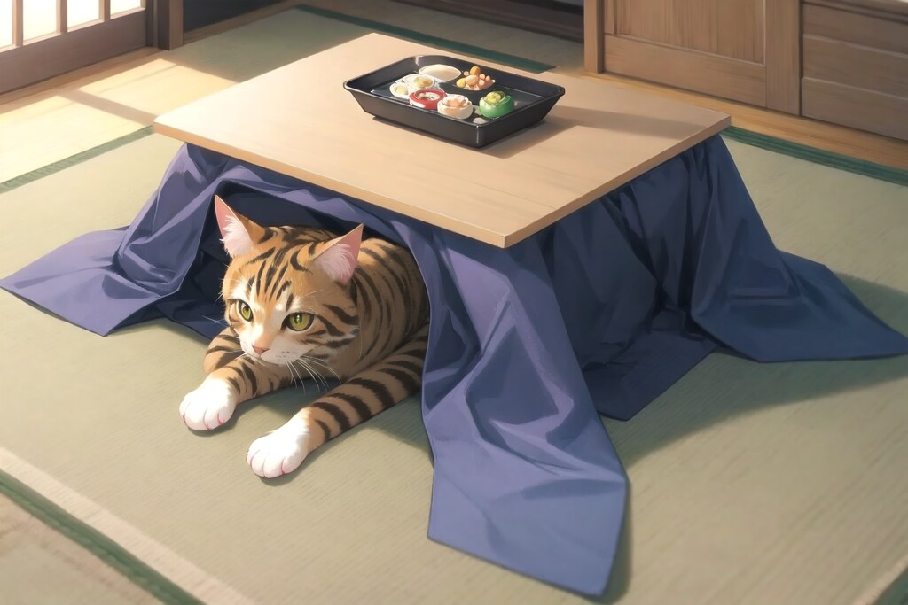 こたつと猫