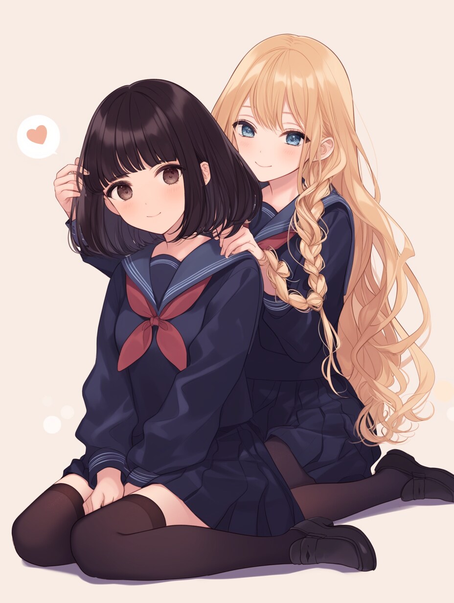 二人のJK317 | の人気AIイラスト・グラビア