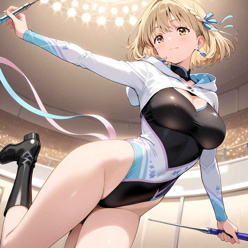 金髪ショート新体操美少女