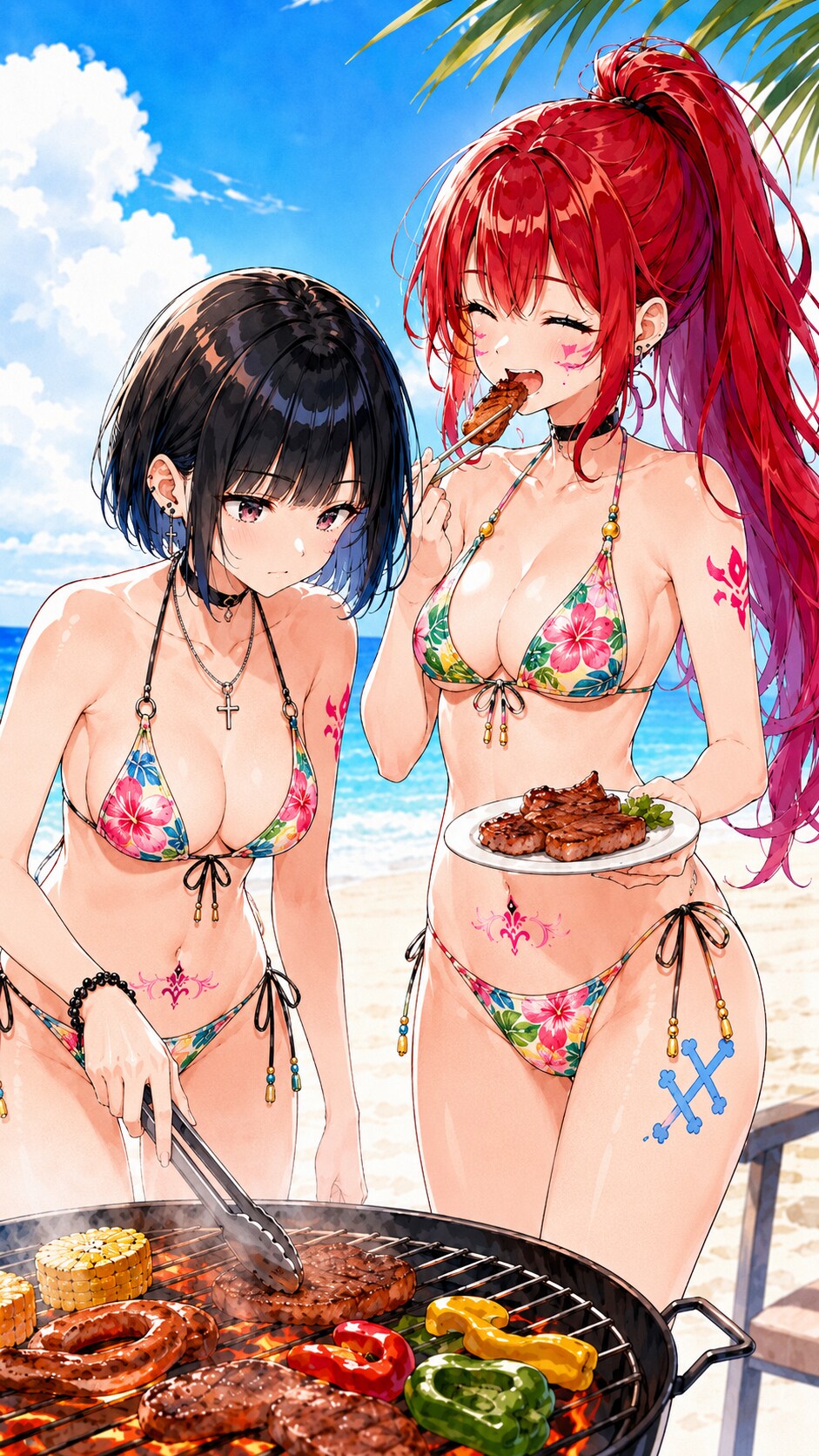 BBQ、焼く係食べる係