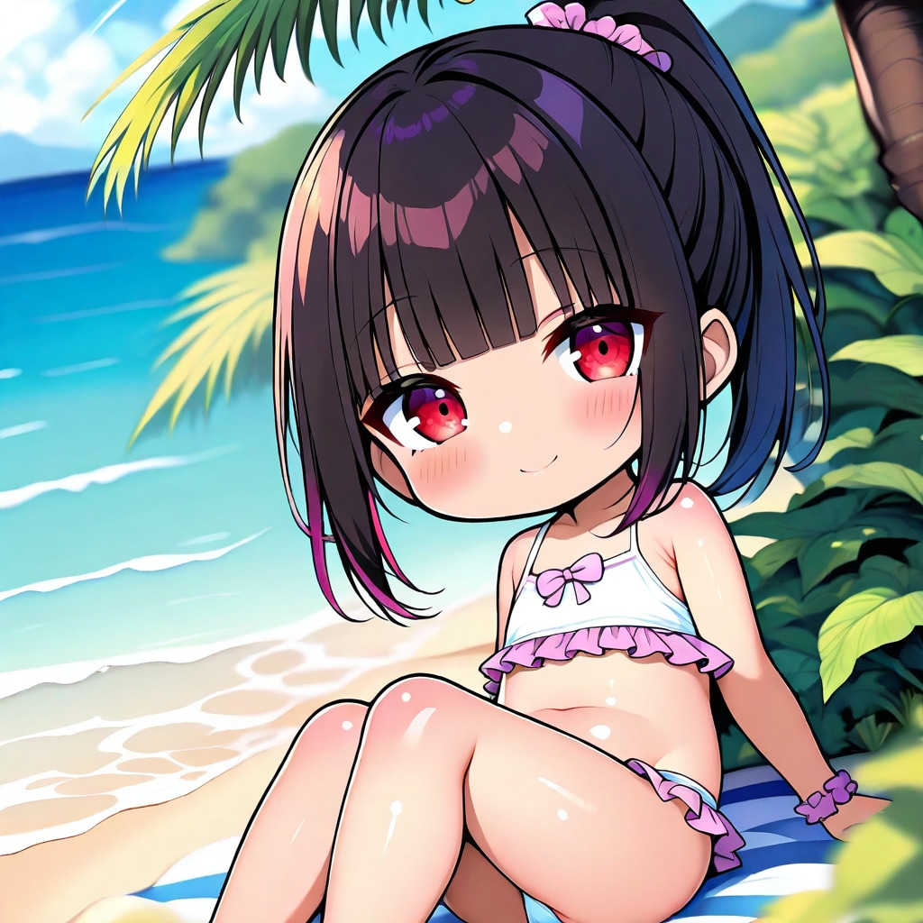 ビーチの木の陰で休憩♪