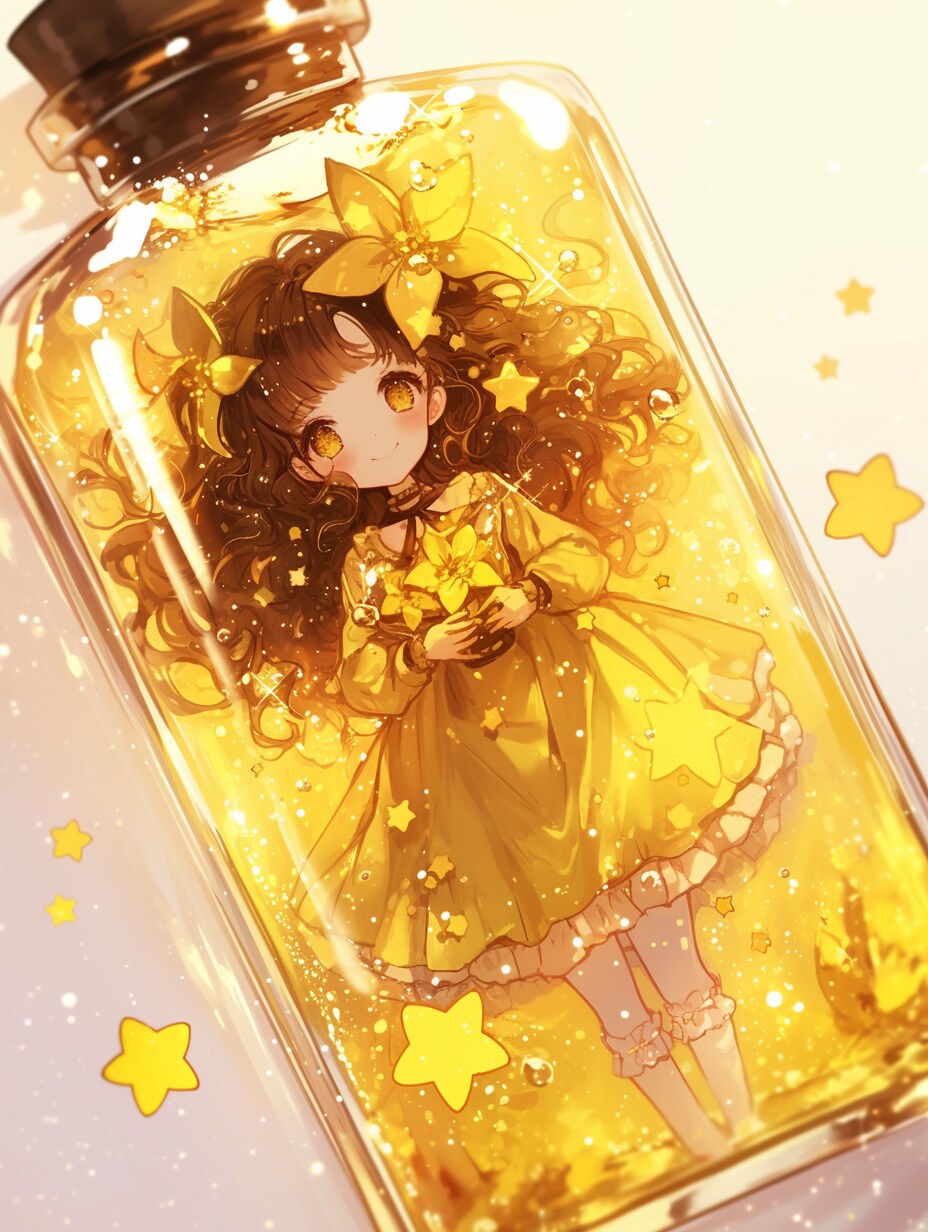 「瓶詰の少女」黄72 | の人気AIイラスト・グラビア