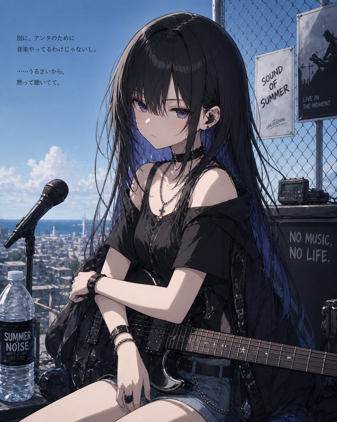 屋上での音楽と風 | の人気AIイラスト・グラビア