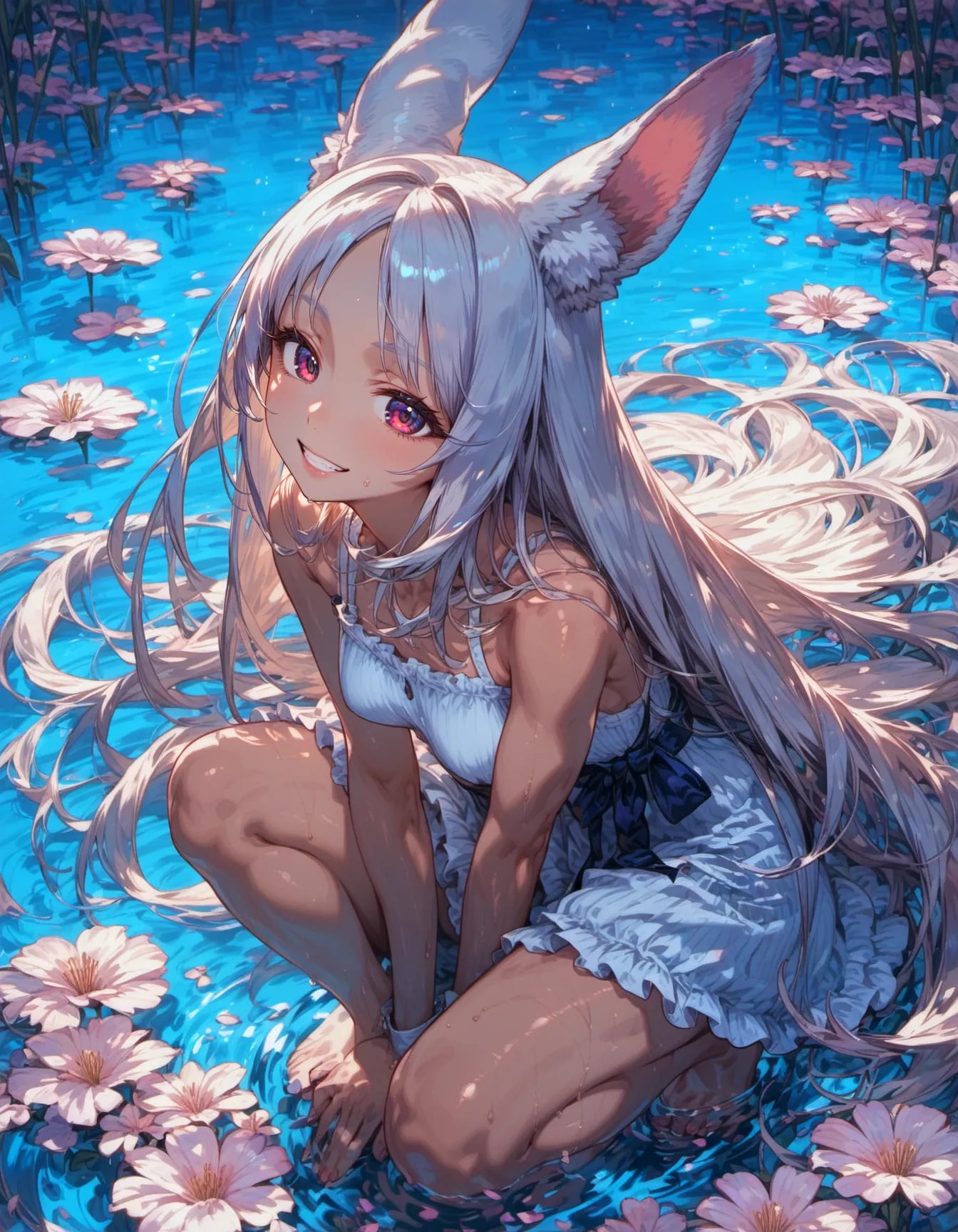 Moonlit Lily Pond
