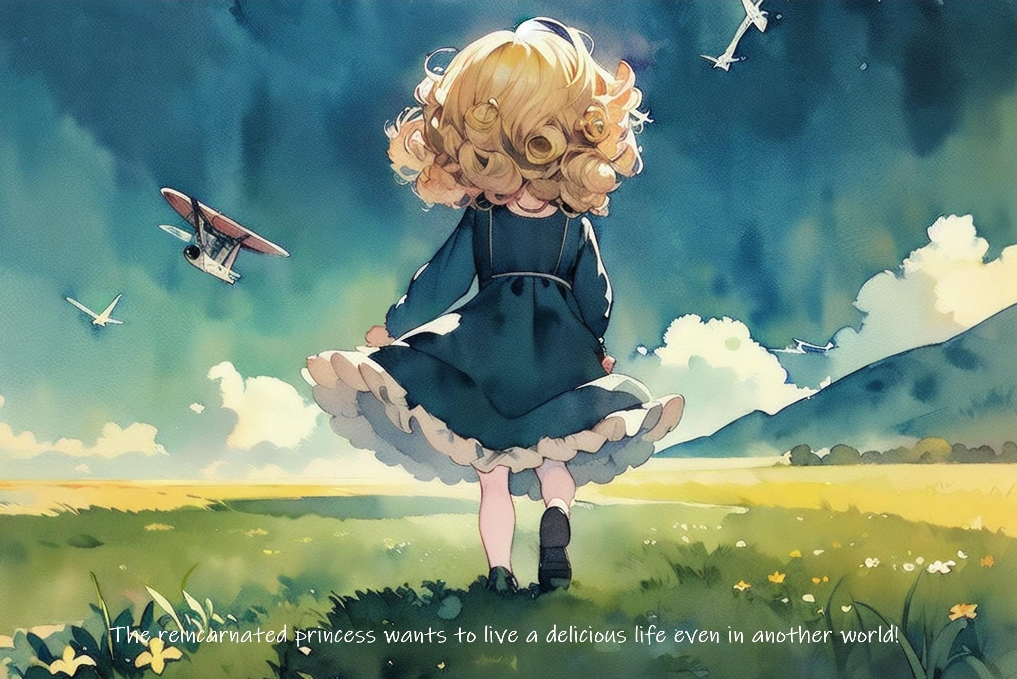 プロペラ飛行機っぽいのが飛んでくれたイラスト