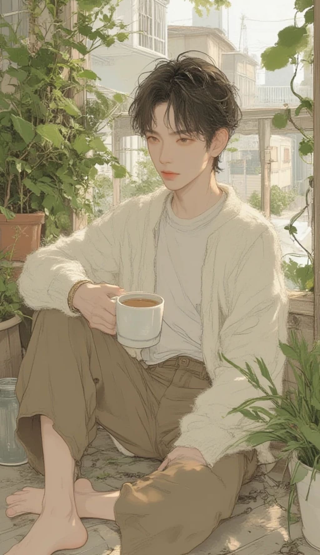 【最強の秋服】塩顔イケメンが着こなすカーディガンコーデ3選！AIが描く理想の彼スタイル