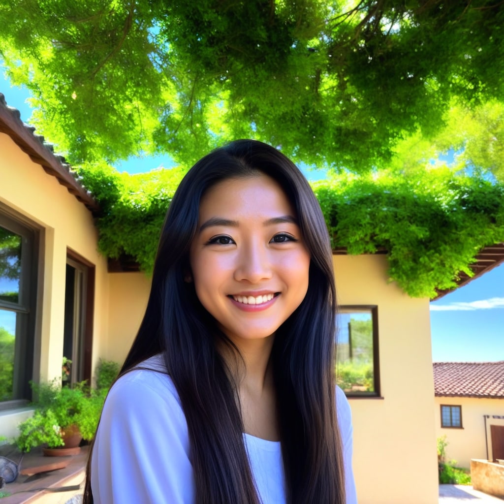 海外家屋と美女