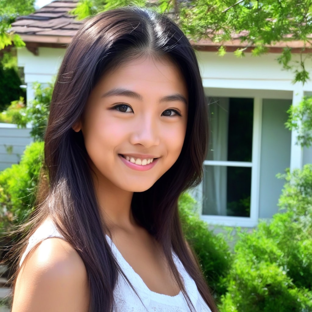 海外家屋と美女