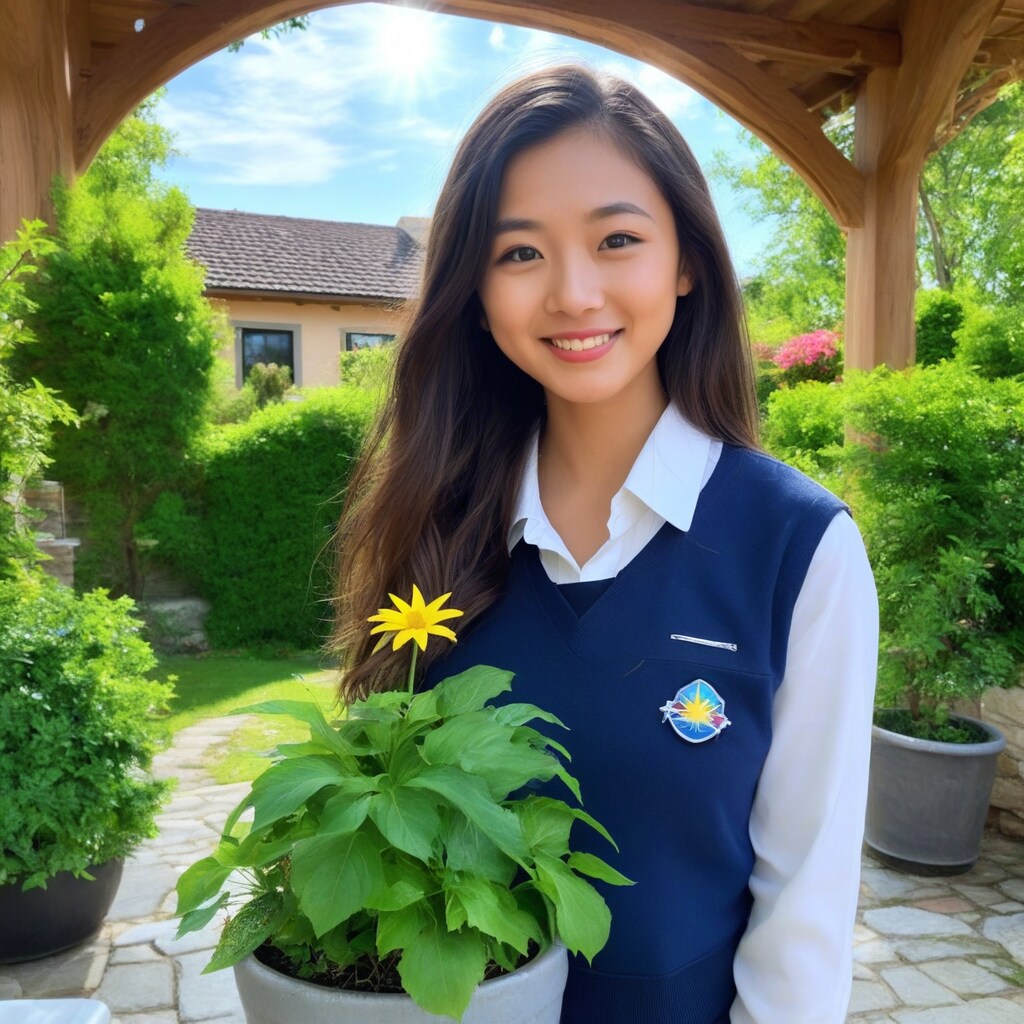 海外家屋と美女