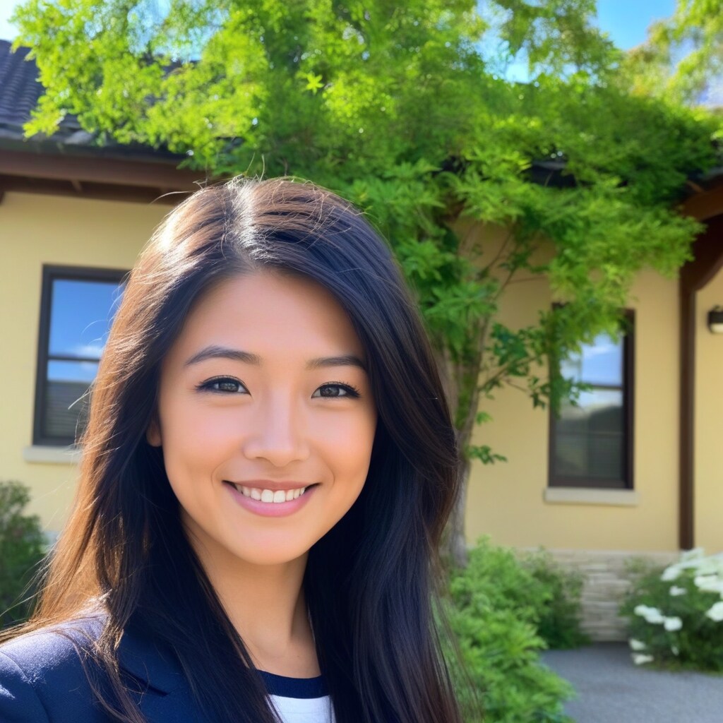 海外家屋と美女