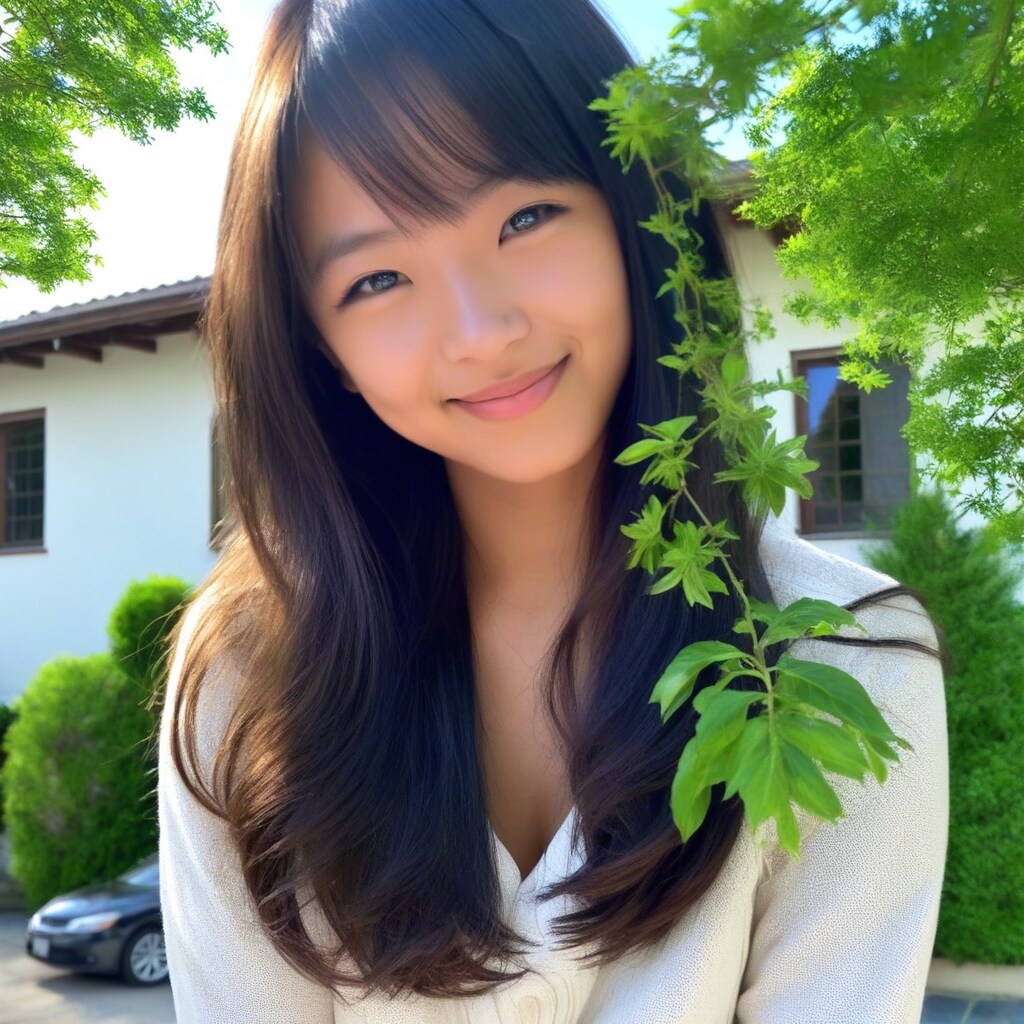 海外家屋と美女