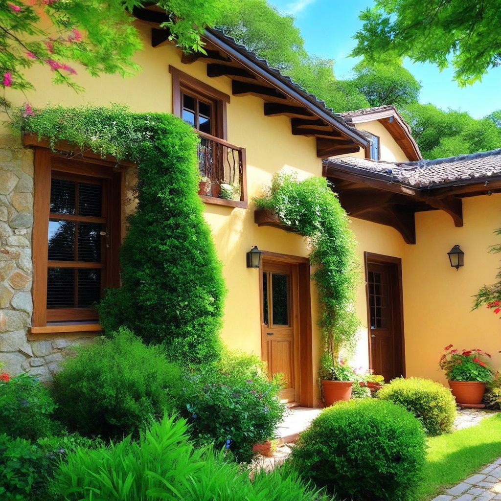 海外家屋と美女