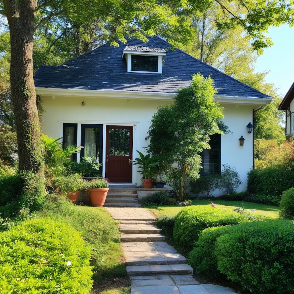 海外家屋と美女