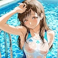 濡れ透け競泳水着 2枚目