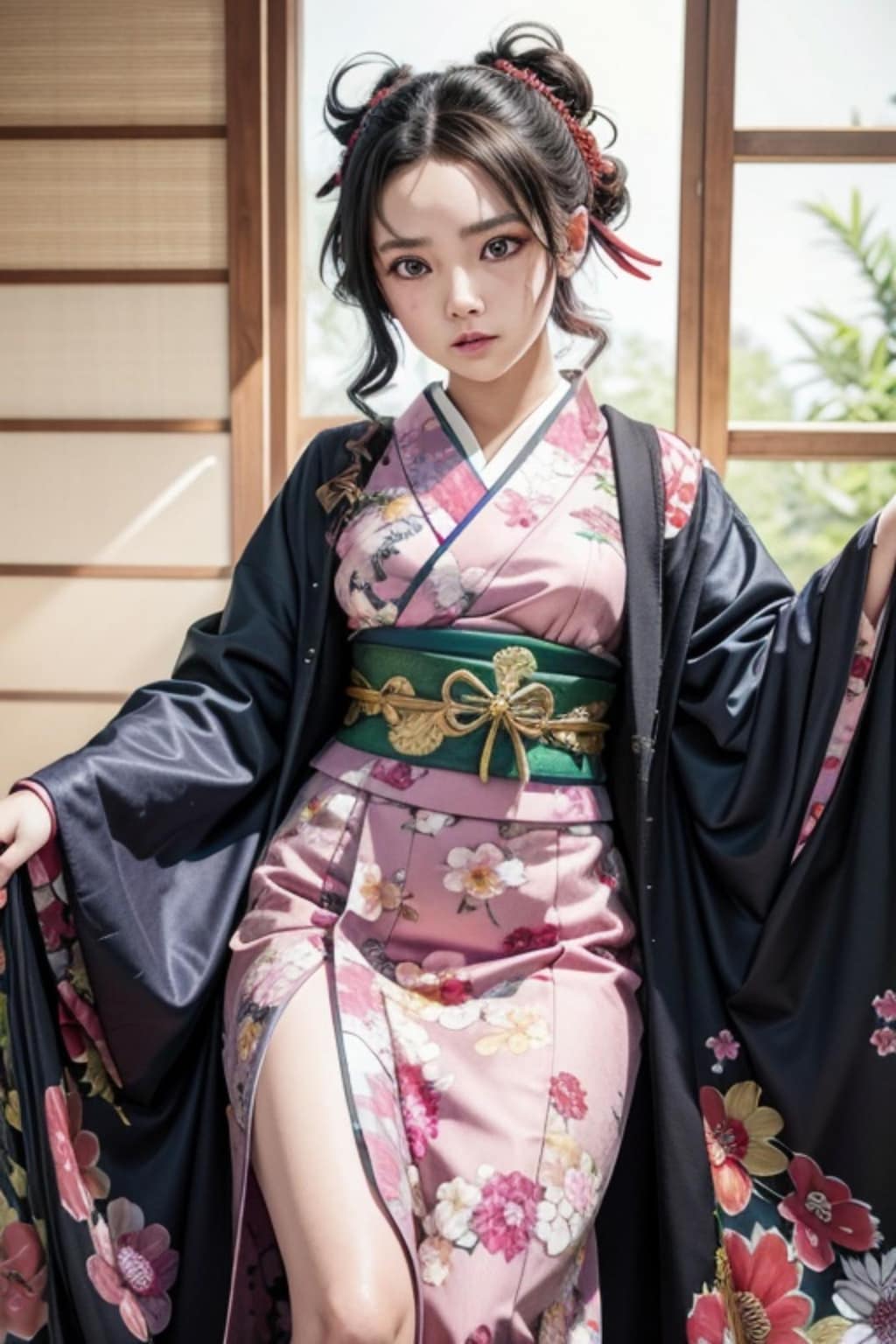 着物姿の黒髪の人