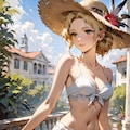 羽付き帽子レディ 3枚目