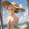 羽付き帽子レディ 4枚目