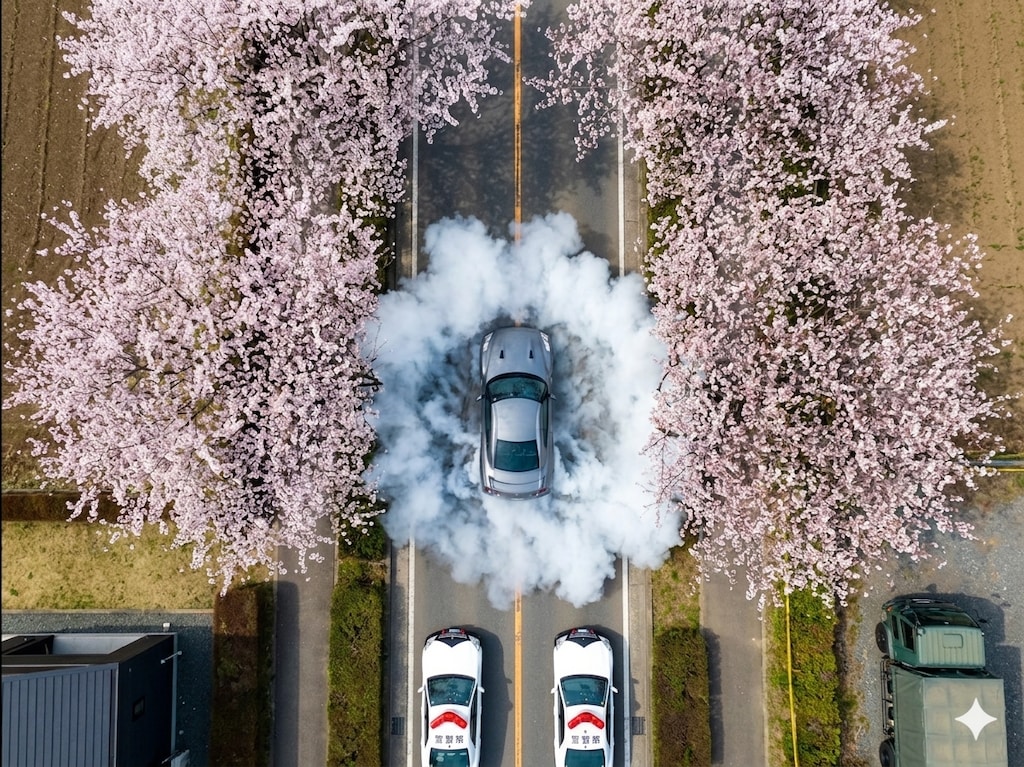 道路を行く自動車