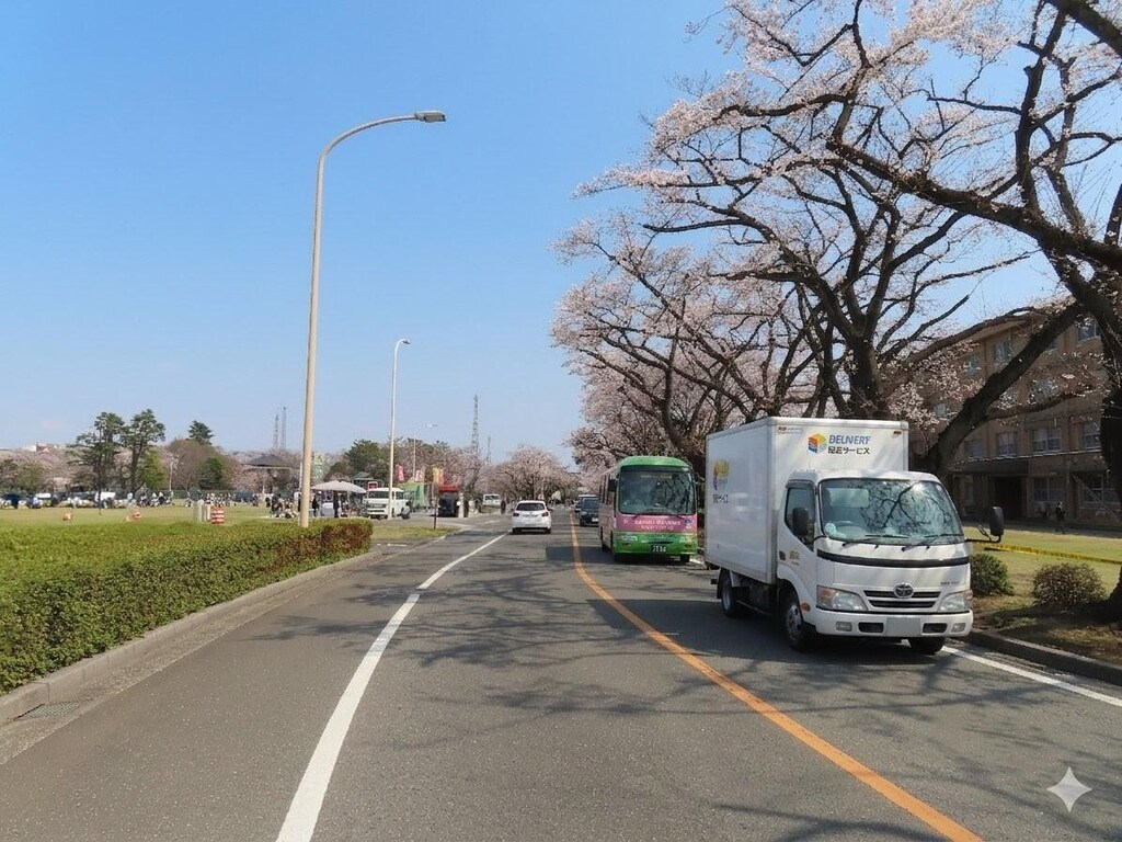道路を行く自動車