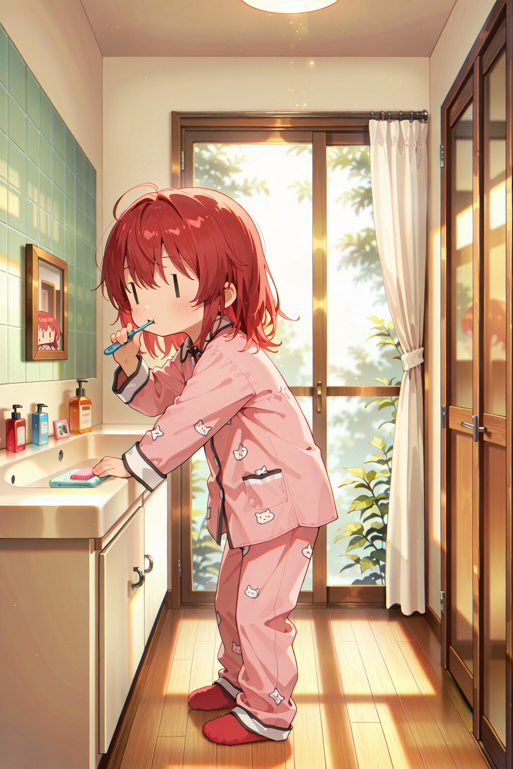 起き抜けのジト目先生 YC13