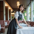 レストランで給仕する女性 2 4枚目