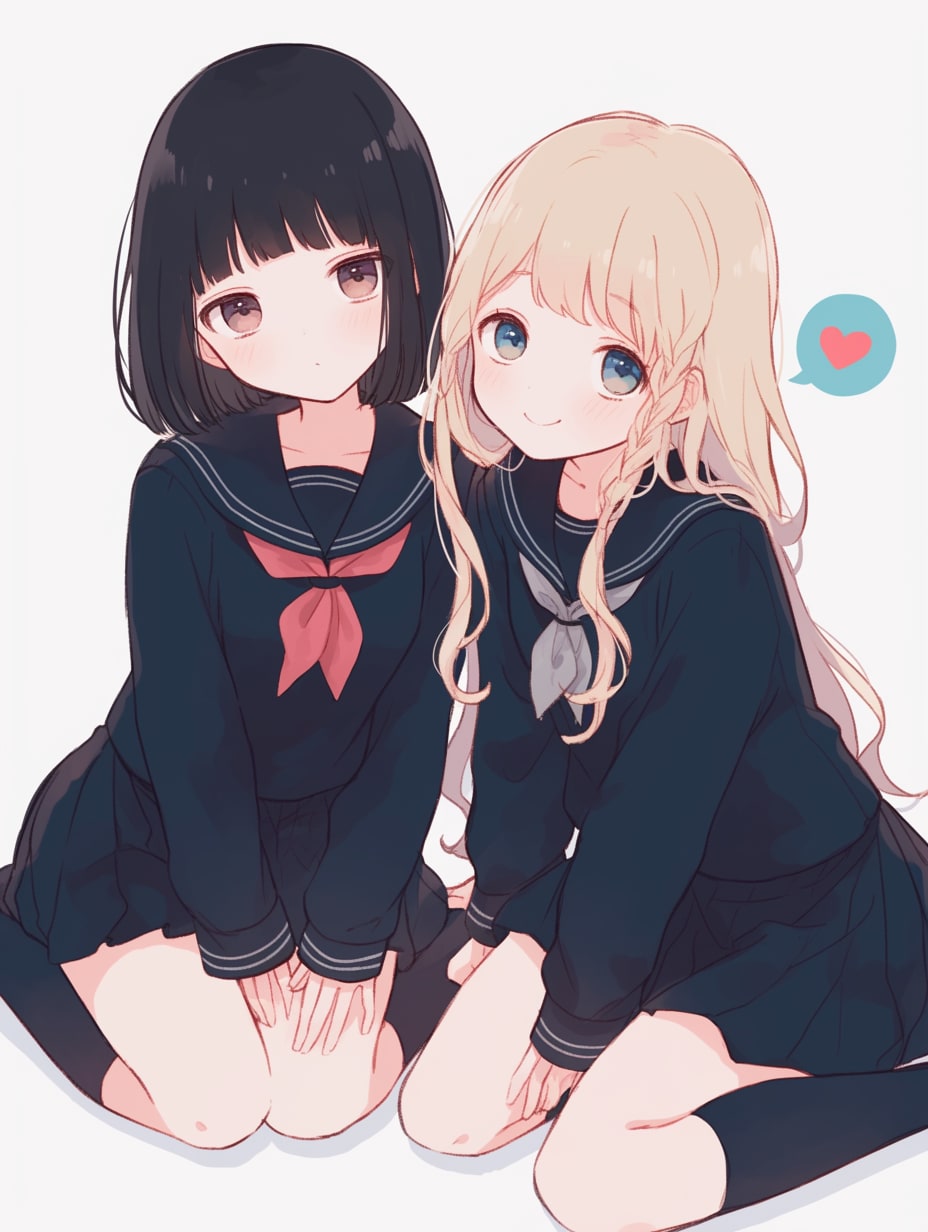 二人のJK190 | の人気AIイラスト・グラビア