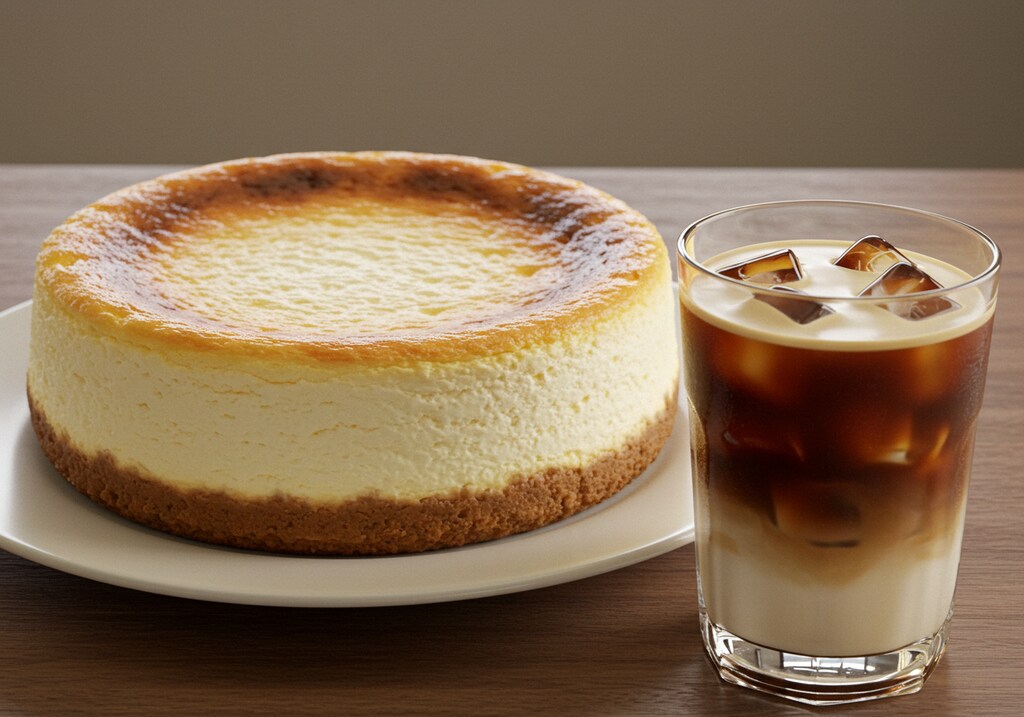 摩訶不思議食堂のチーズケーキとアイス珈琲のセット