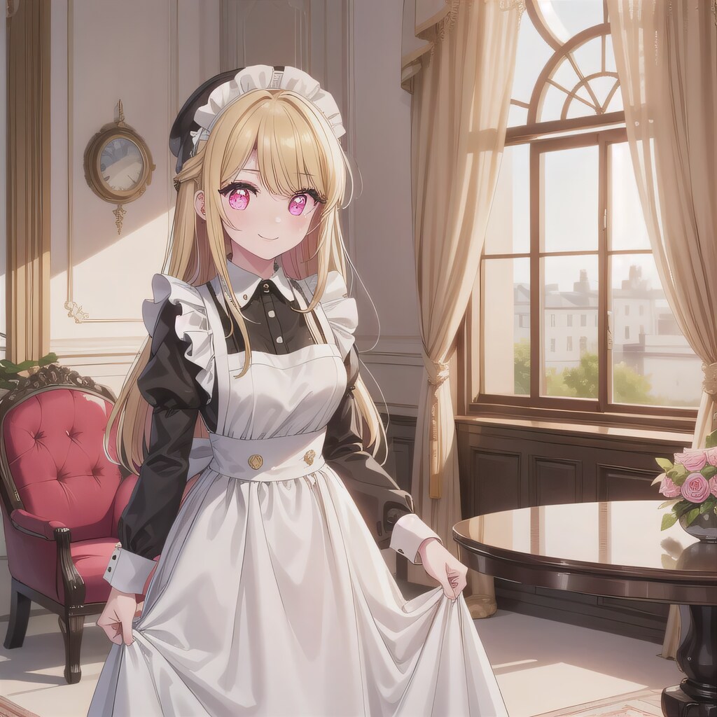 金髪ロングでメイド服の少女８