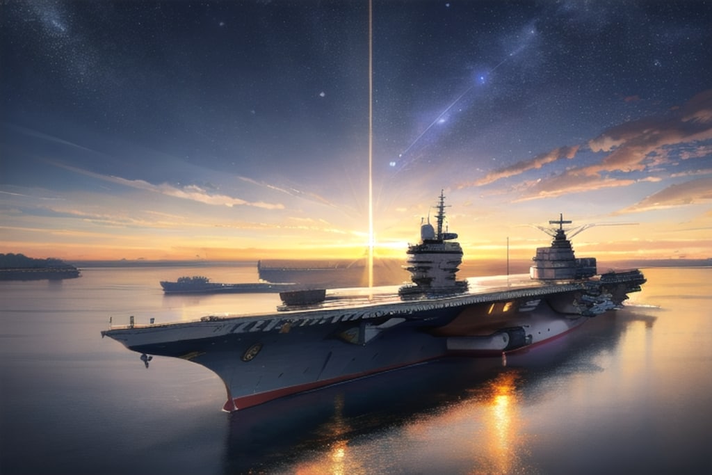 空母と星空