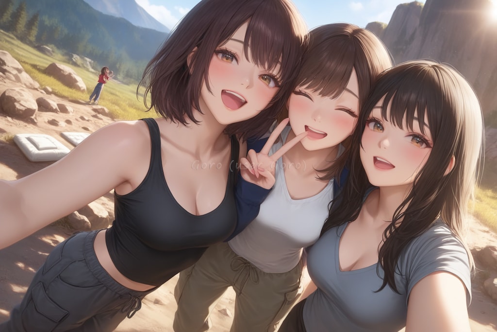 外岩デビューのセルフィー