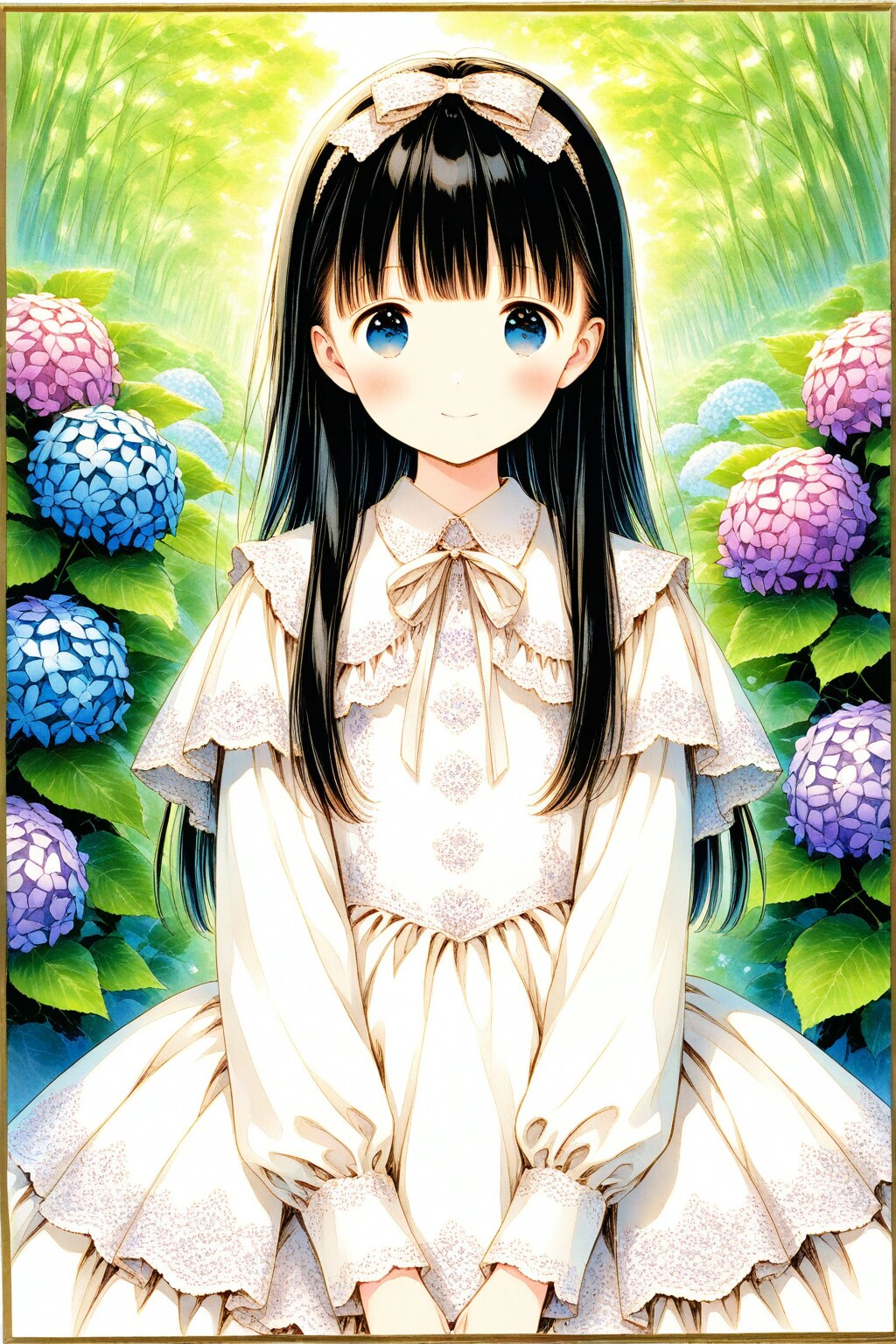 紫陽花と純白姫 | の人気AIイラスト・グラビア