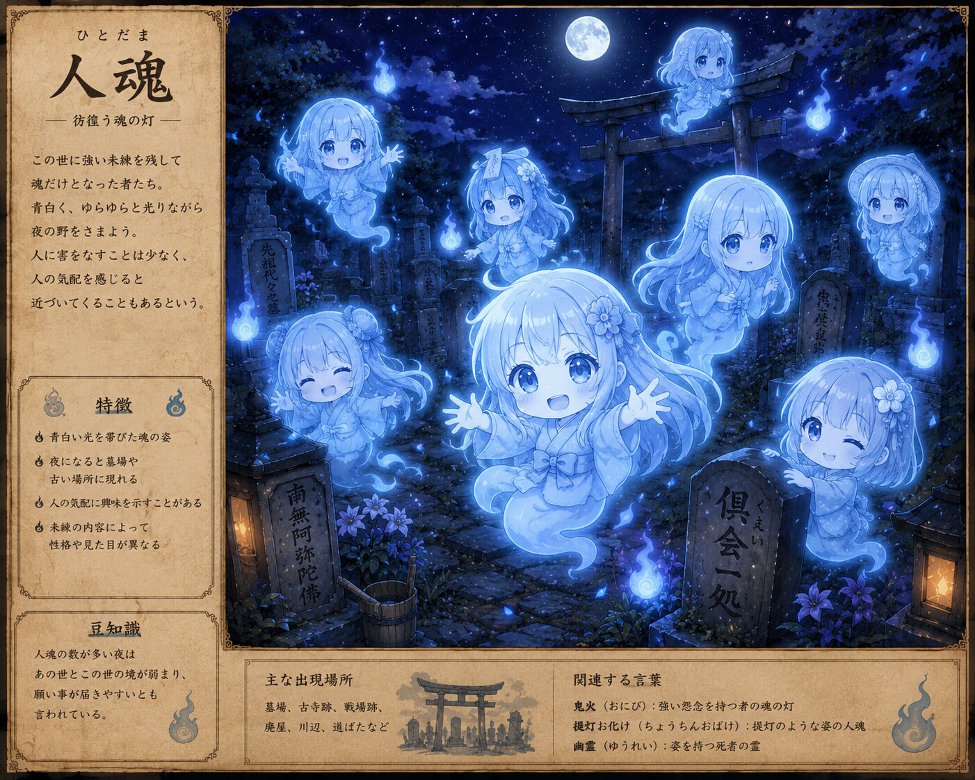 可愛い人魂達💕 | の人気AIイラスト・グラビア