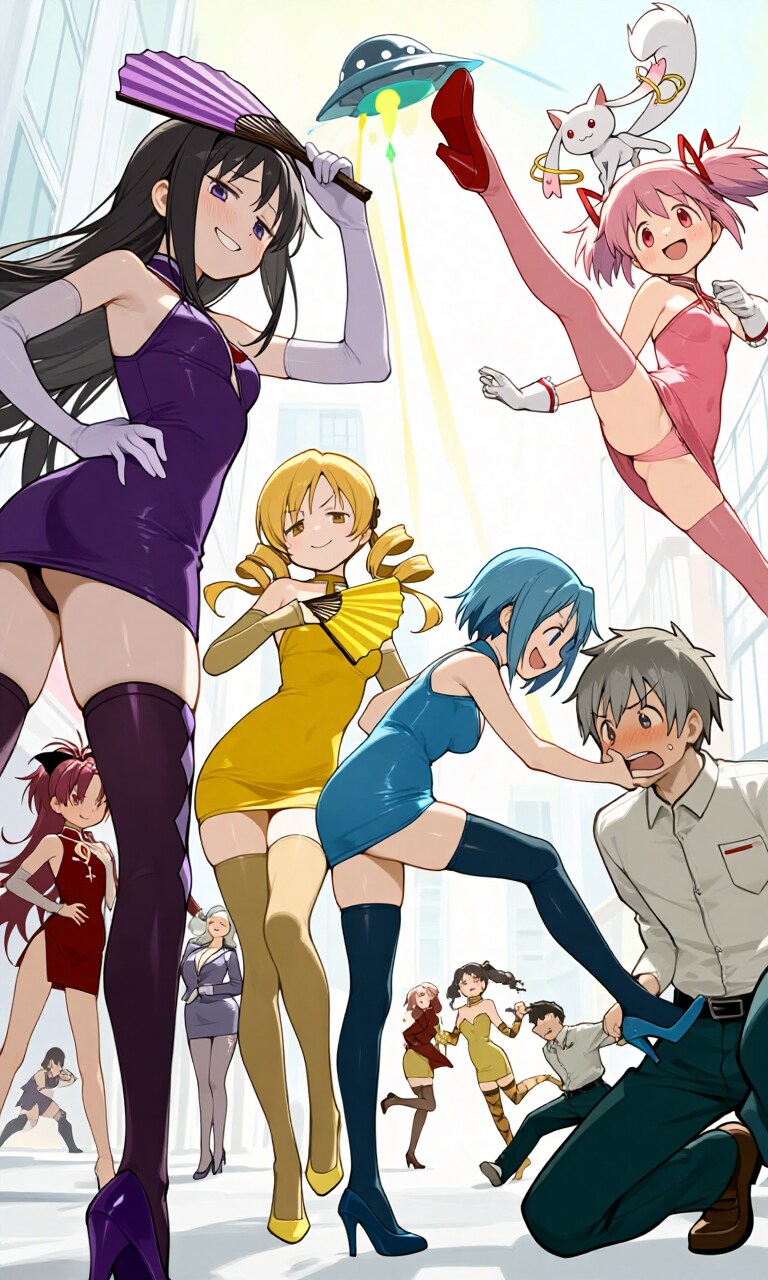 ボディコン星人に洗脳された魔法少女たちが、上条恭介を襲う。