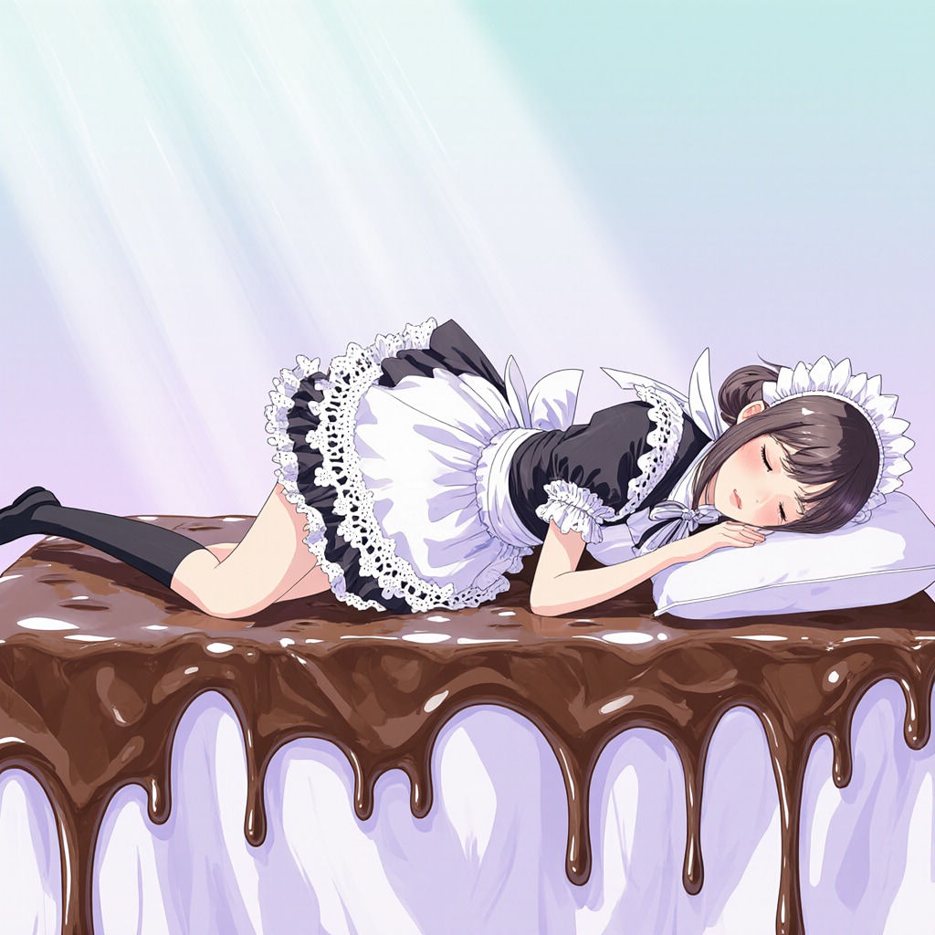 チョコレートにメイドをのせる