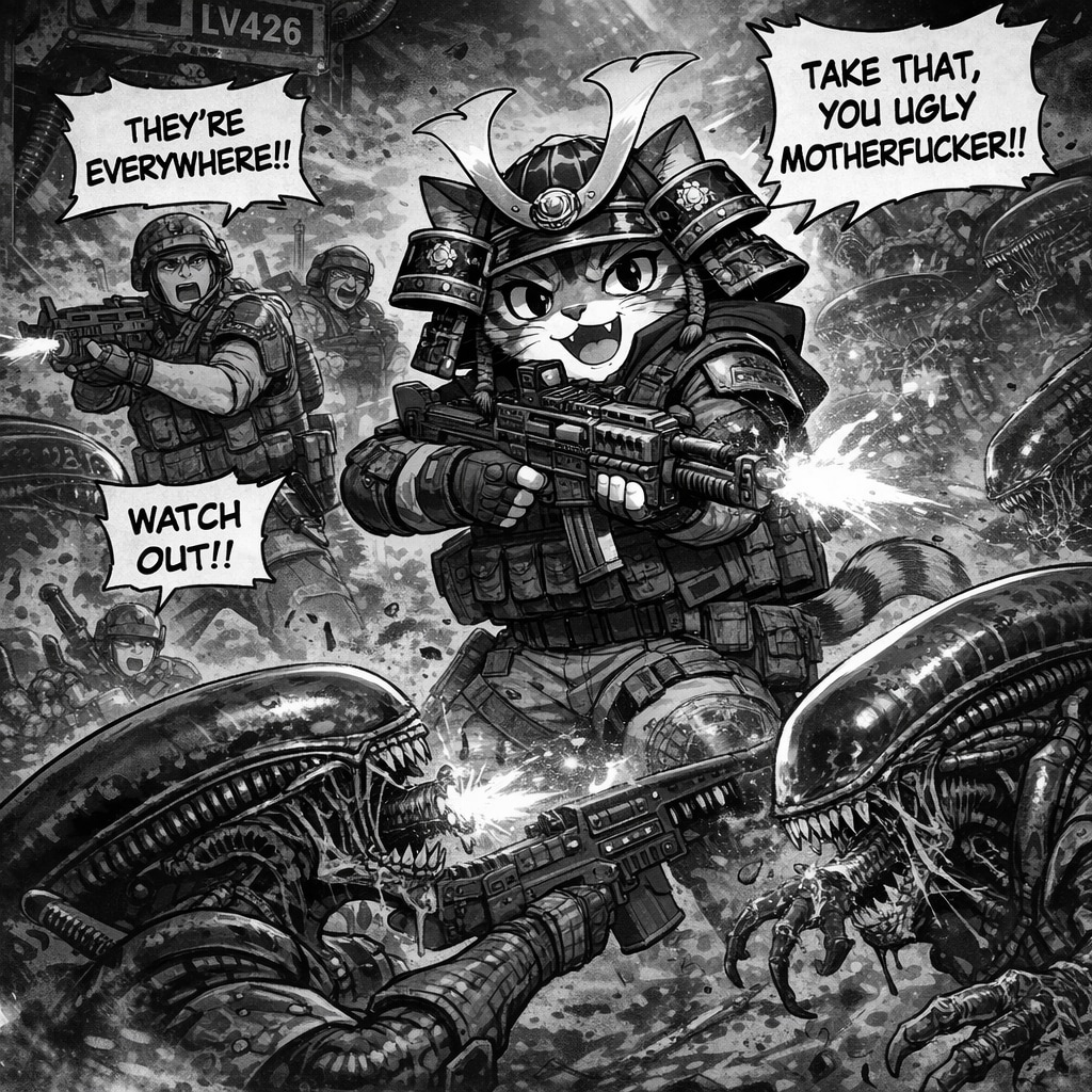 猫侍 vs エイリアン