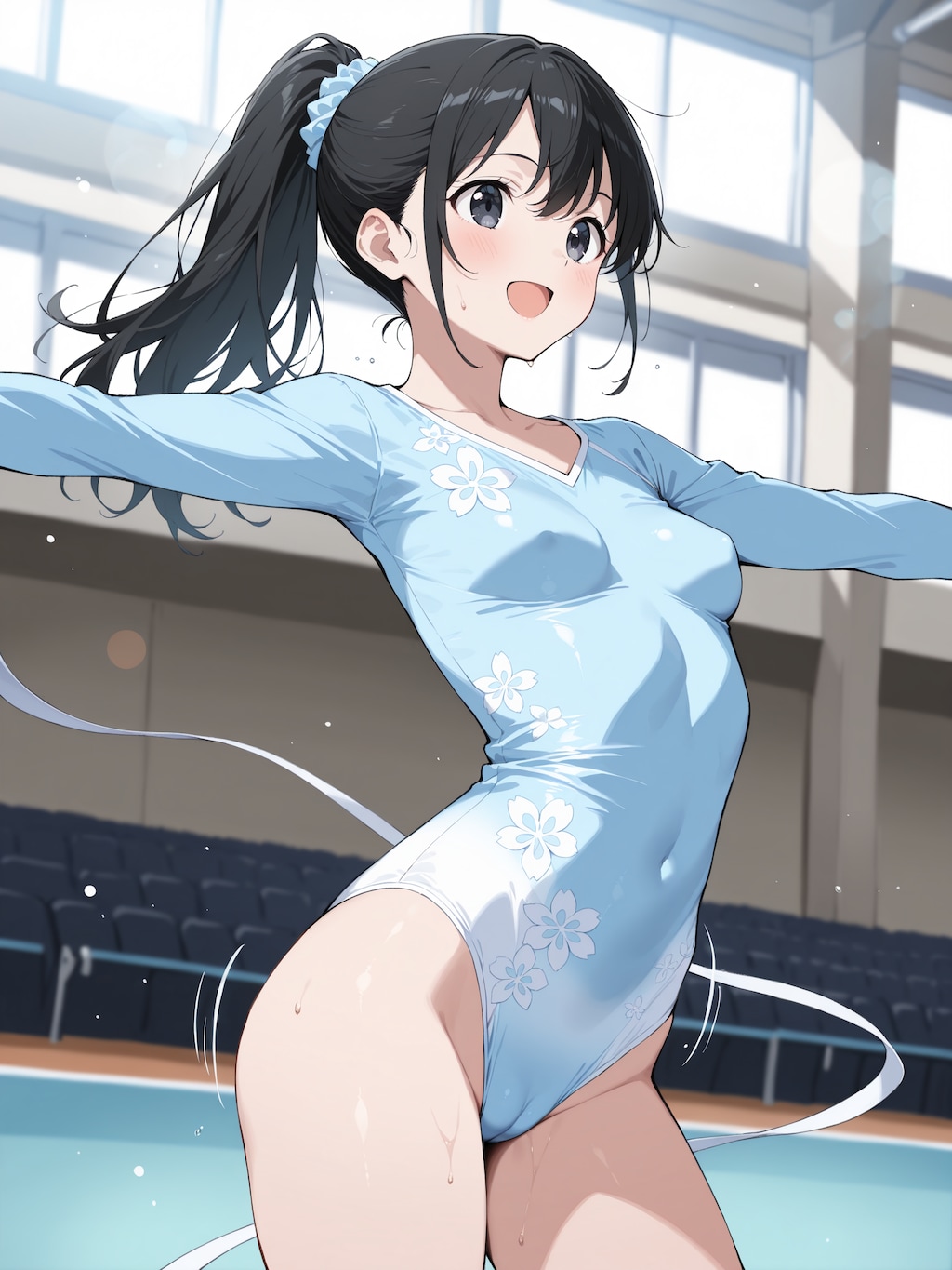 新体操の競技会で