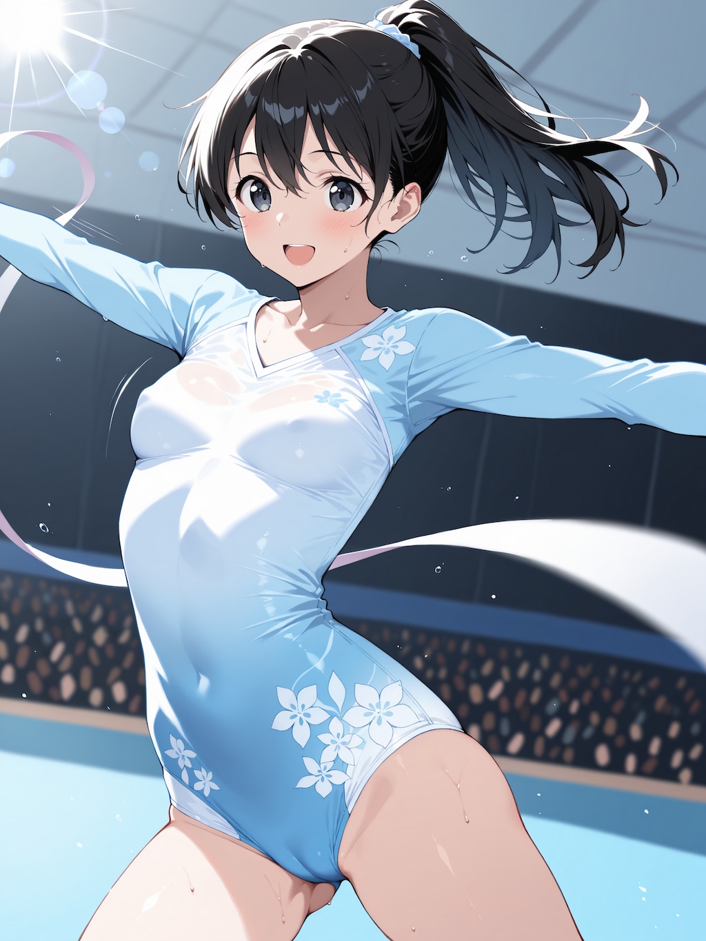 新体操の競技会で