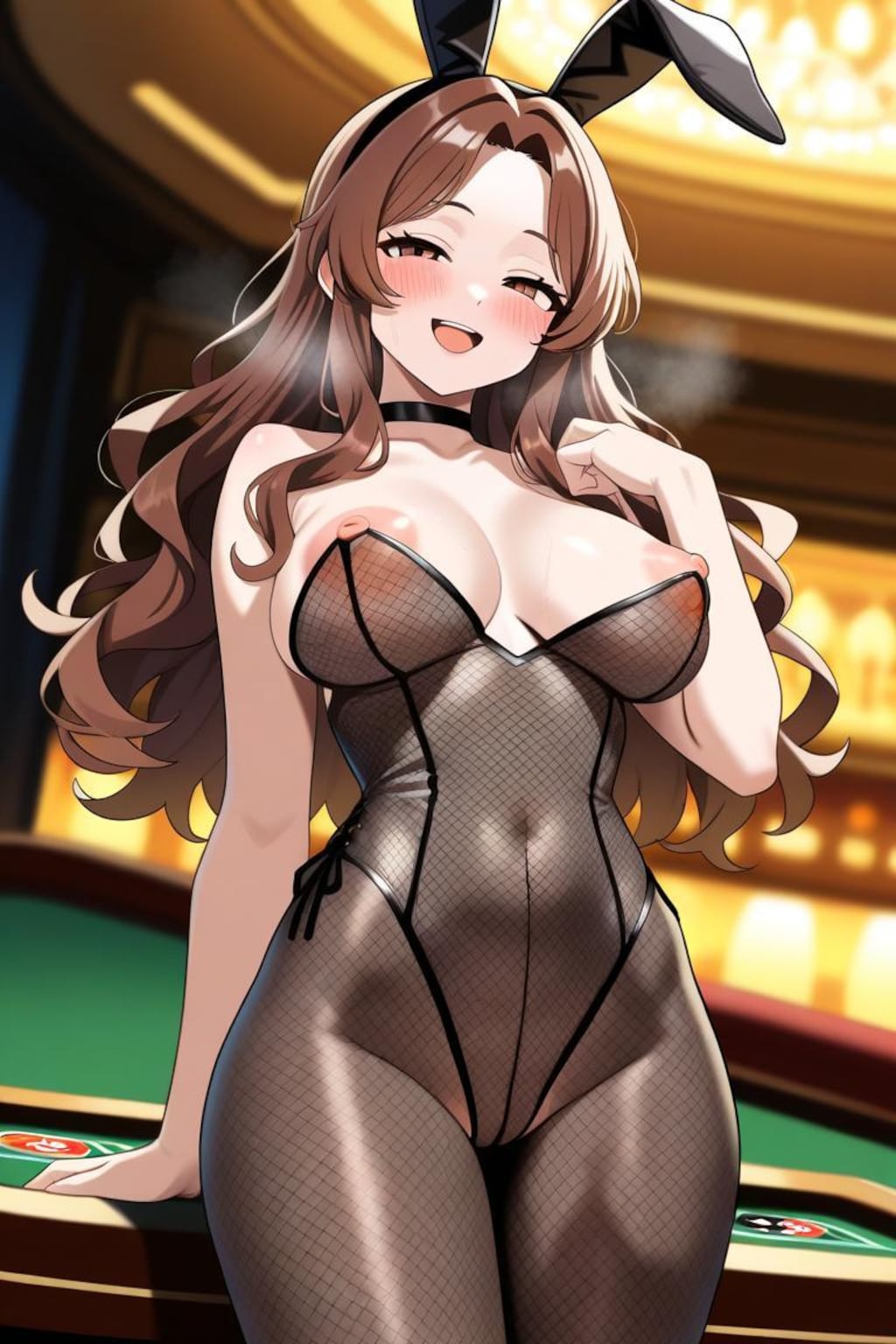 うちの子　茶髪のお姉さん　網バニー
