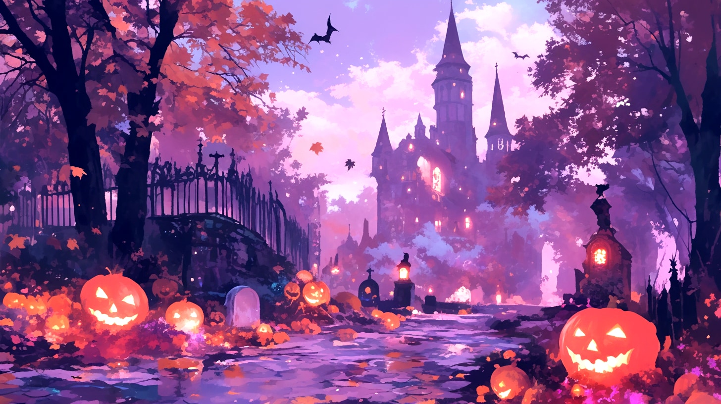 ハロウィンの城紫宵のハロウィン城 | の人気AIイラスト・グラビア