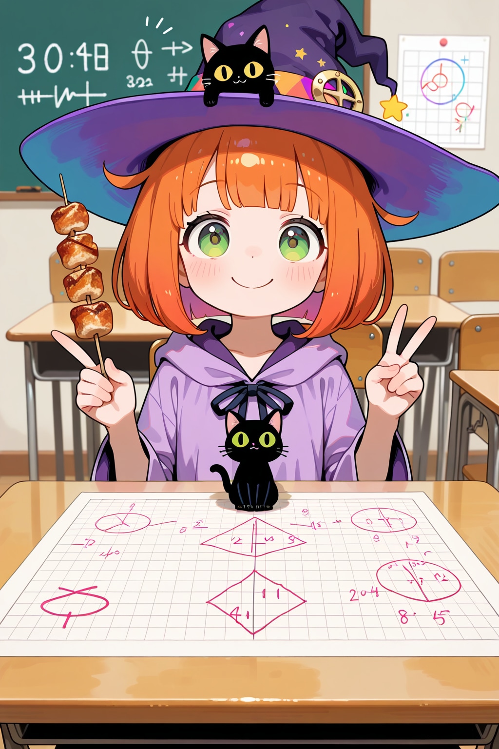 魔女とお勉強と焼き鳥 | の人気AIイラスト・グラビア