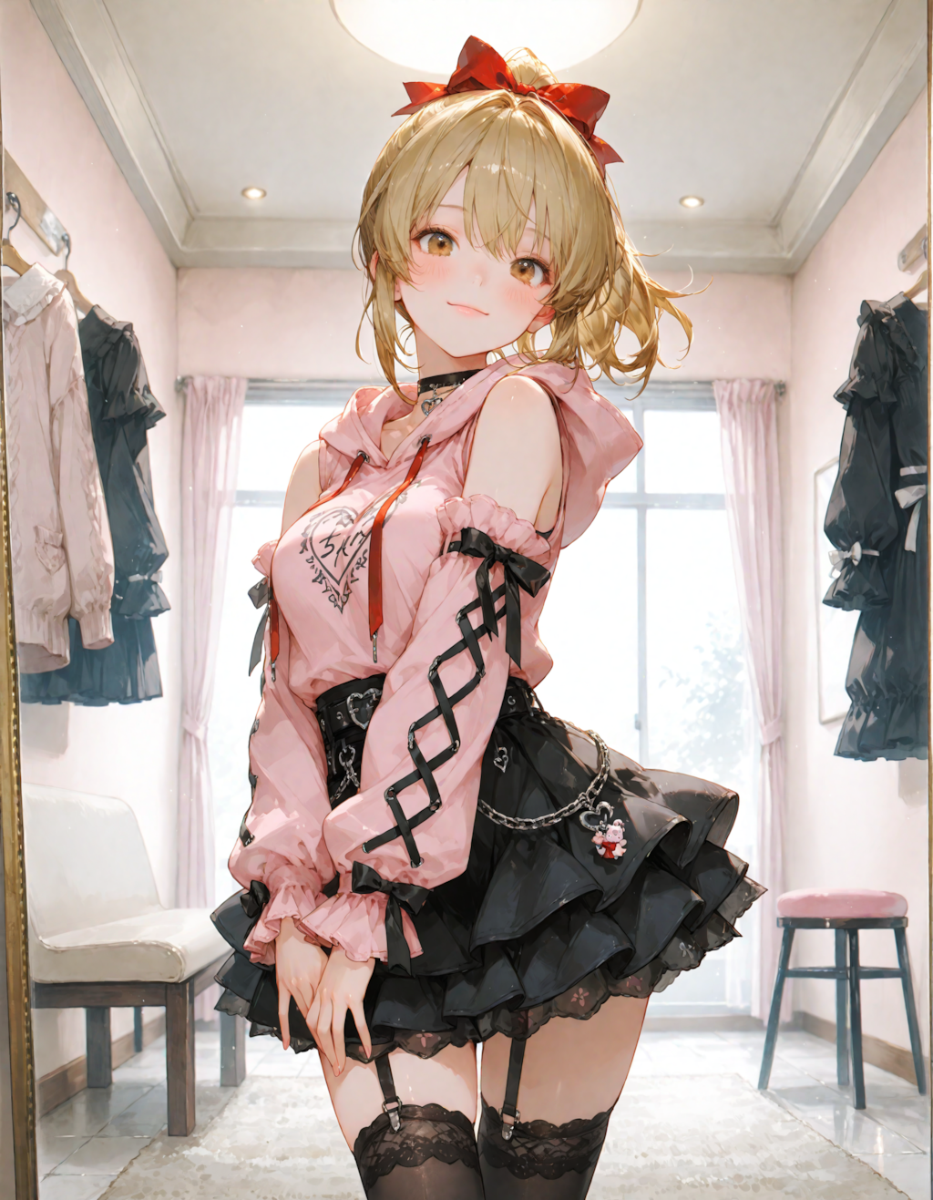 金ポニテちゃん、地雷系を着る