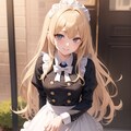 メイド服で佇む金色の髪の少女 3枚目